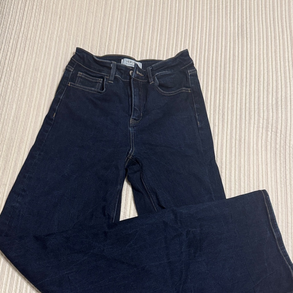 VERVET BY FLYING MONKEY Women's Dark Blue Wide Leg Jeans